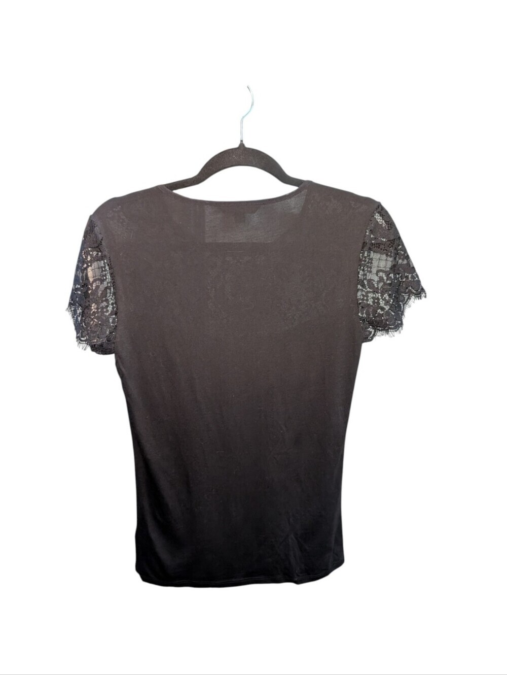 Ralph Lauren Lace-Yoke Black — Elegant Short-Sleeve - Picture 4 of 5